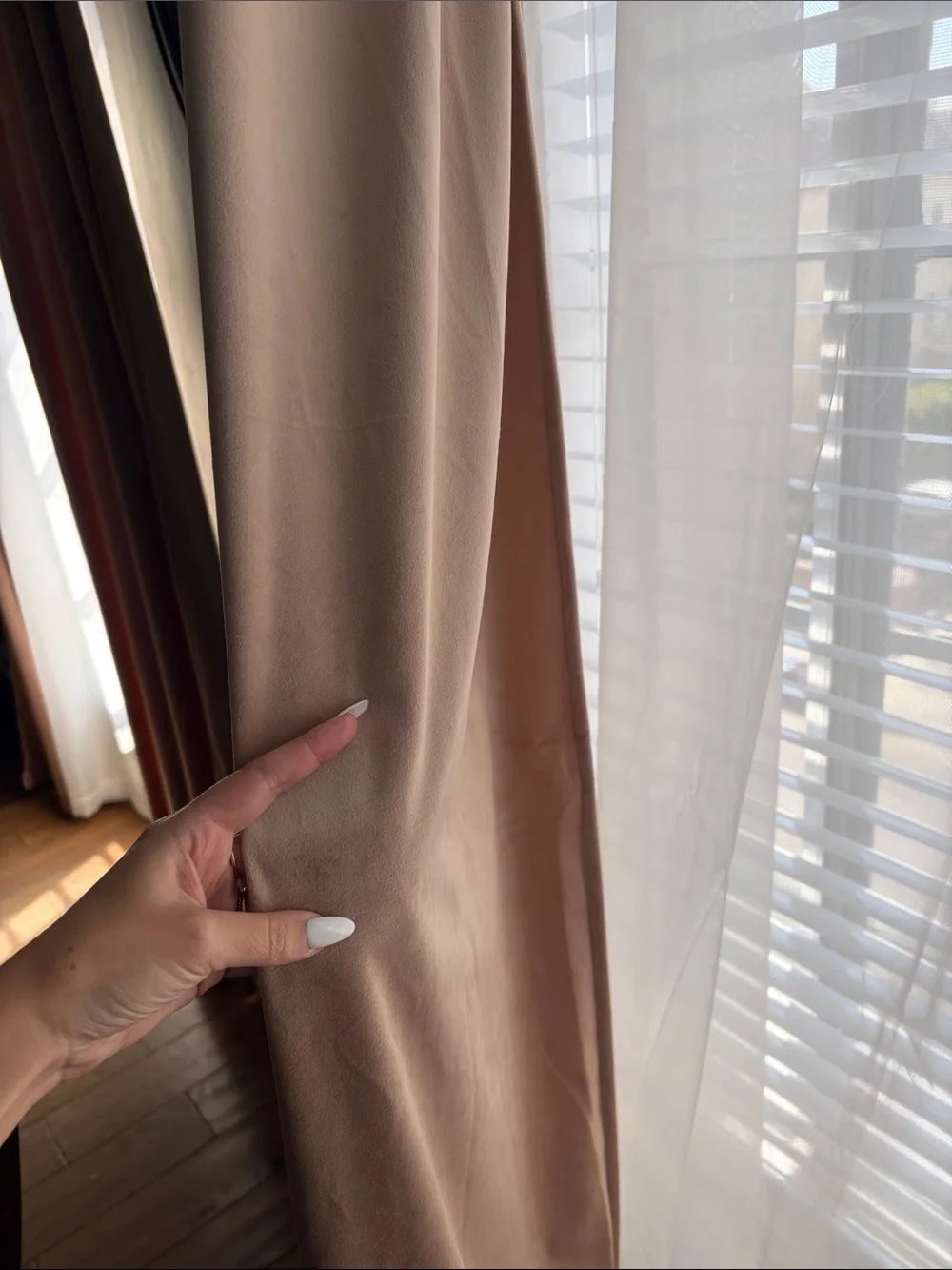 3 Blush Velvet Drapery - Curtain Pair (6 Panels total) with Rings (36 total)
